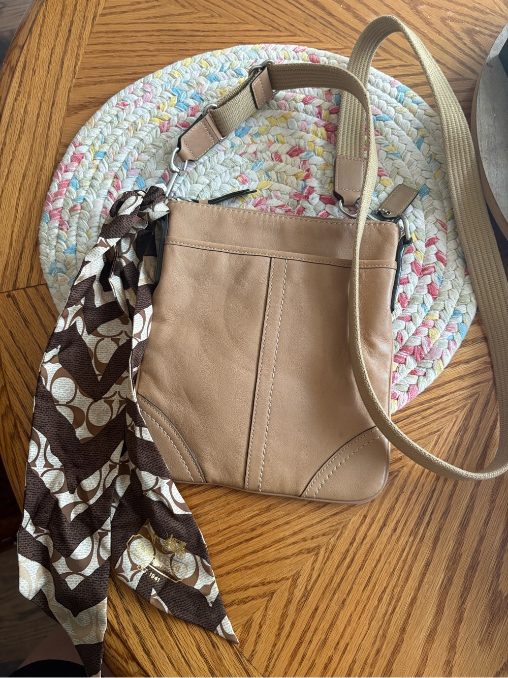 Coach Messenger Crossbody Bag with Coach Scarf